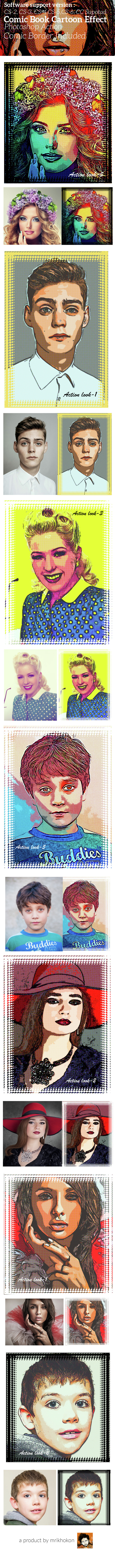 Comic Book Cartoon Effect Photoshop Action - Actions Photoshop