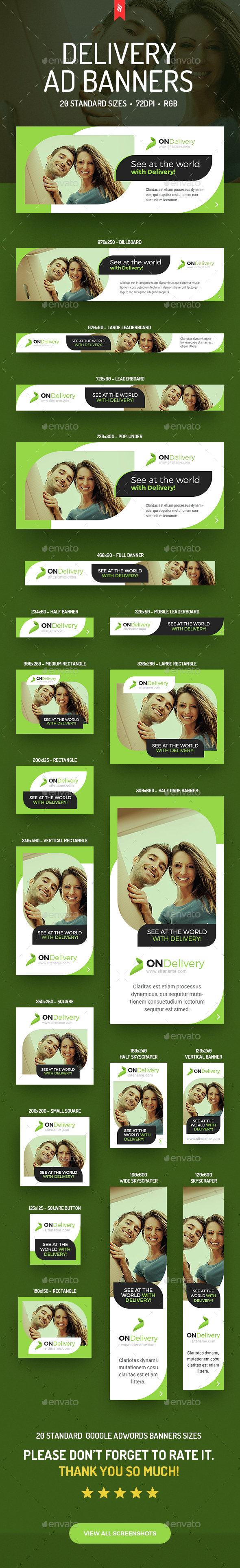 ONDelivery - Delivery Ad Banners Set - Banners & Ads Web Elements
