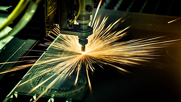 CNC Laser Cutting Of Metal, Stock Footage | VideoHive