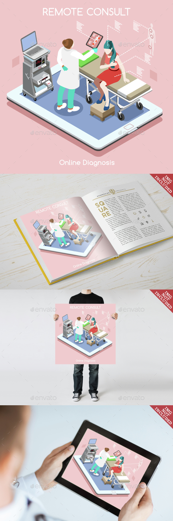 Remote Doctor 02 People Isometric - Health/Medicine Conceptual