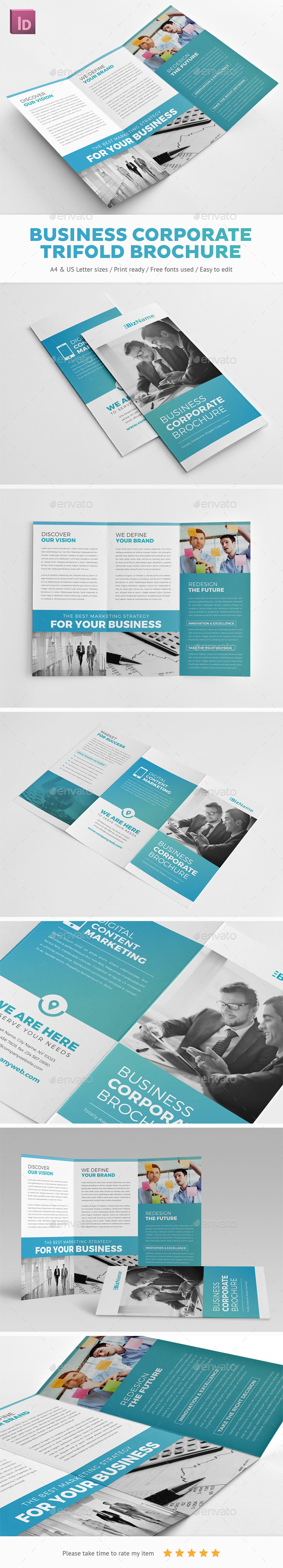 Business Corporate Trifold Brochure - Corporate Brochures