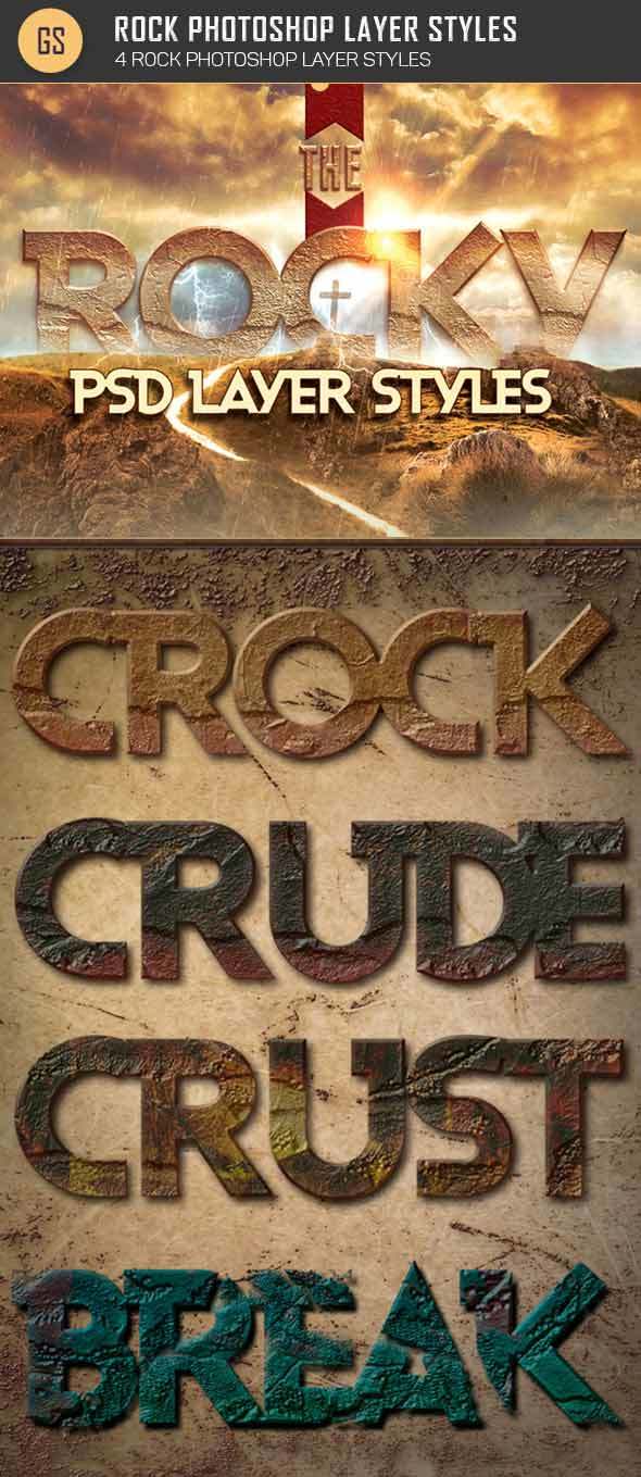Rock Photoshop Text Effect - Text Effects Styles