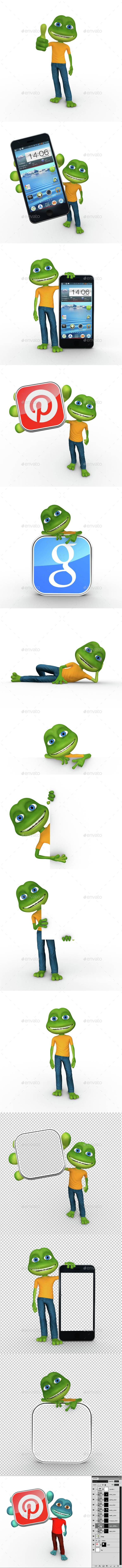 Fritzy Frog 3D Character - Characters 3D Renders