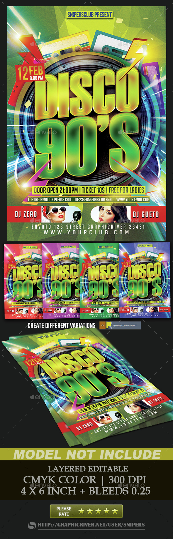 Disco 90's - Events Flyers