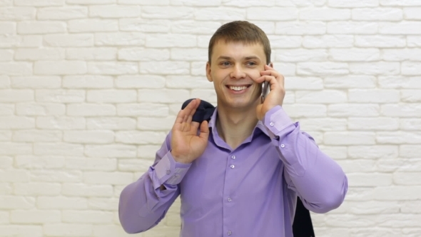 Business Man Cell Phone Call Speak, Businessman Talking Office