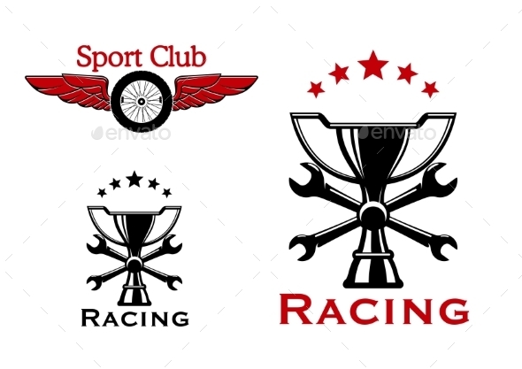 Racing And Motorsport Symbols Or Icons - Sports/Activity Conceptual