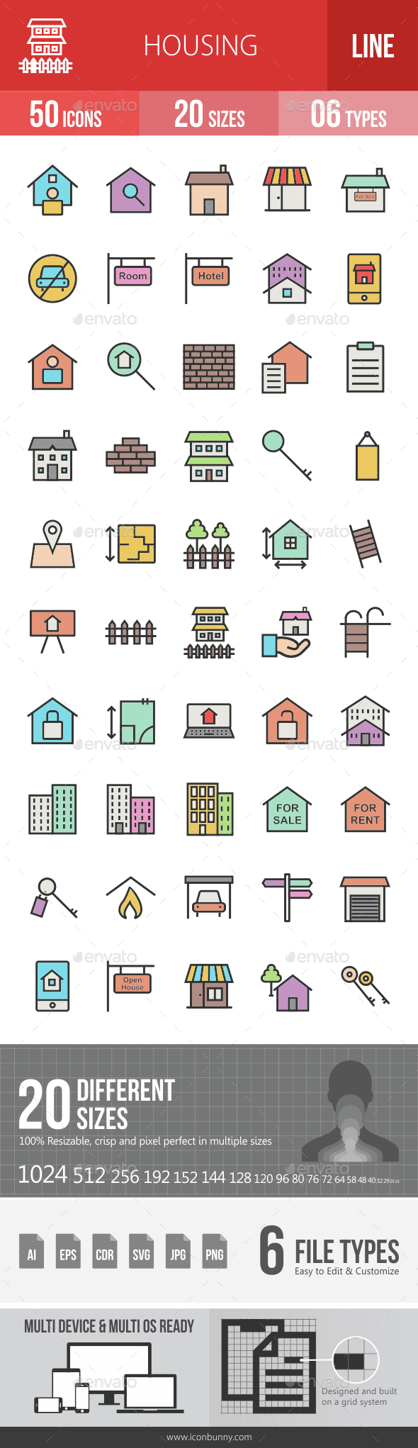 Housing Filled Line Icons - Icons