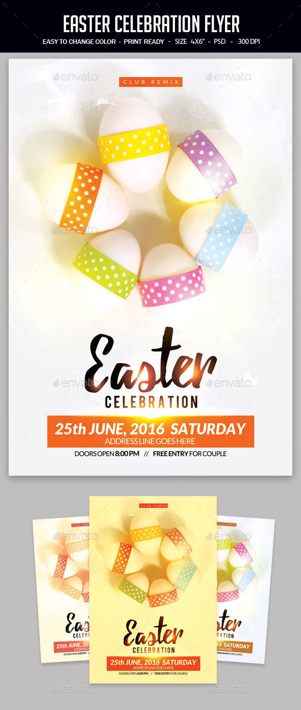Easter Celebration Flyer - Clubs & Parties Events