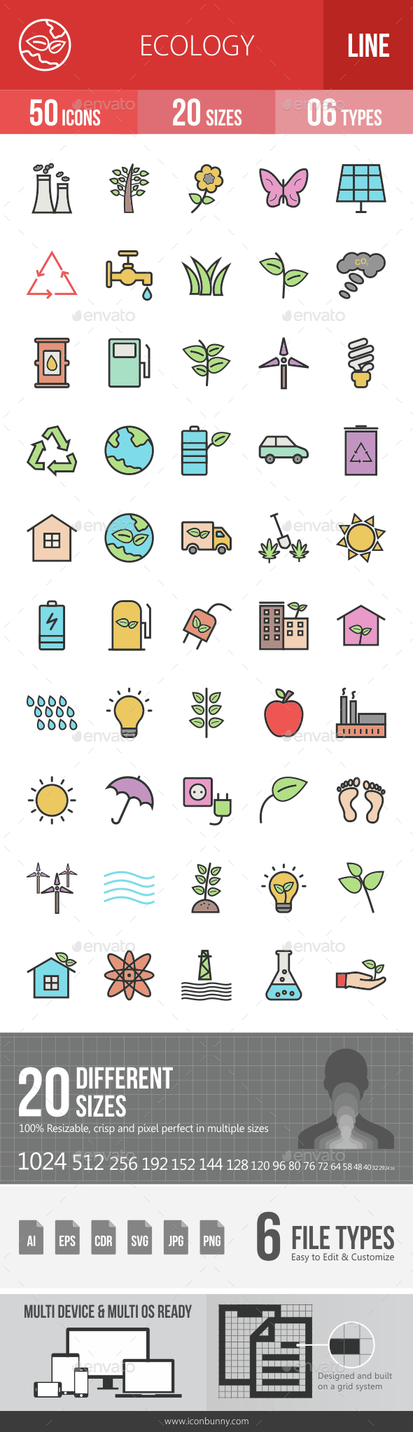 Ecology Filled Line Icons - Icons