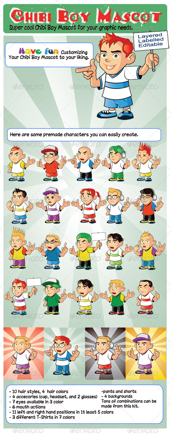 Chibi Boy Mascot - People Characters