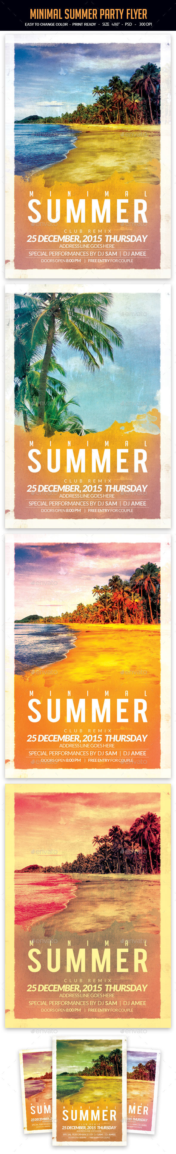 Minimal Summer Party Flyer - Clubs & Parties Events