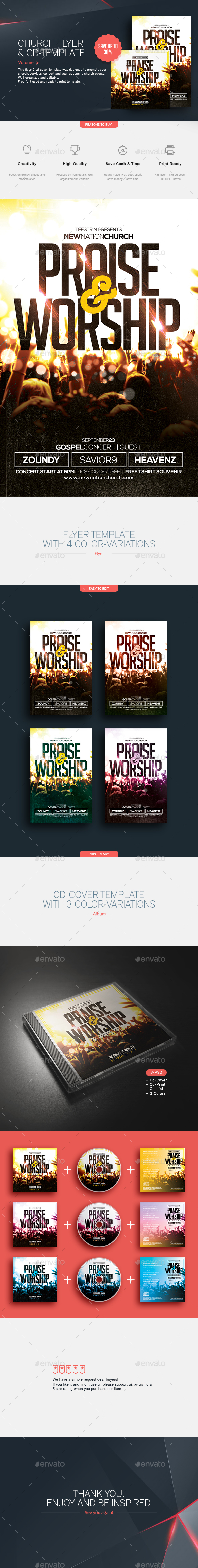 Flyer & Cd Cover Bundle V.1 - Church Flyers