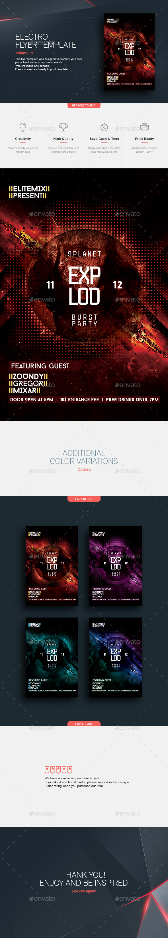 Explod - Flyer Template - Clubs & Parties Events