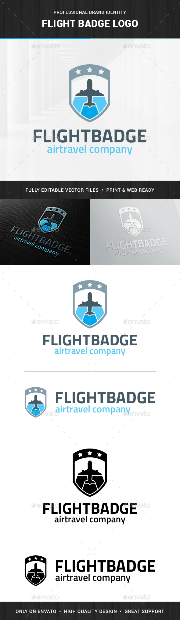 Flight Badge Logo Template - Objects Logo Templates