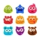 Bright Jelly Characters With Emotions. Vector