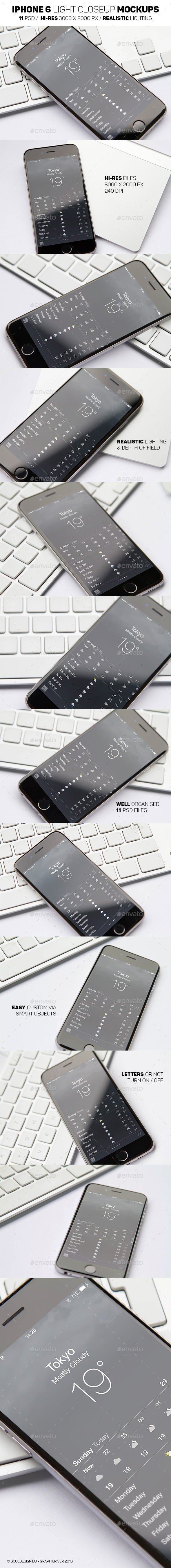 iPhone 6 Light Mockups - Mobile Displays