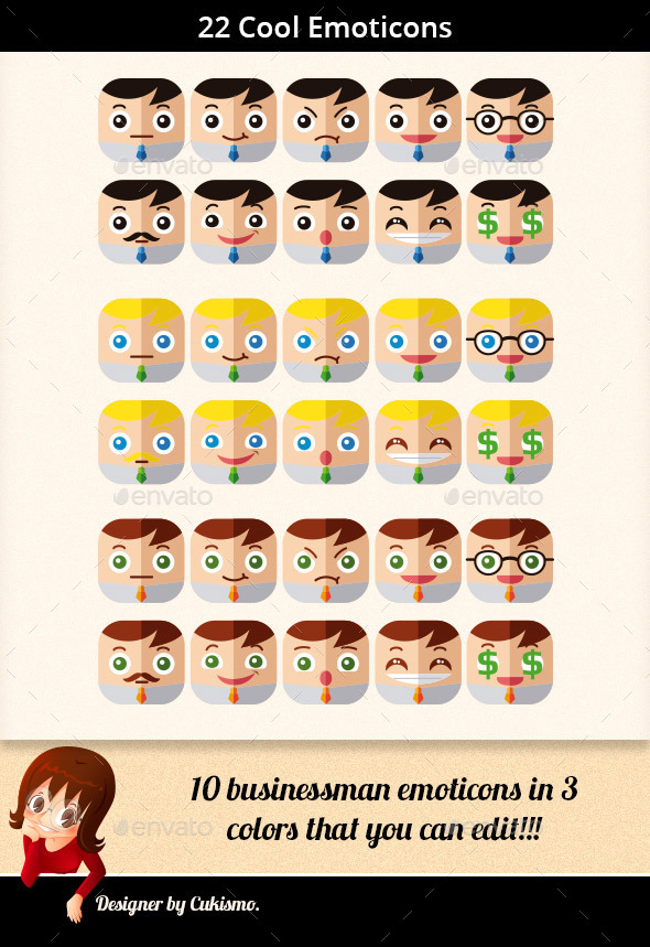 Businessman Emoticons - People Characters