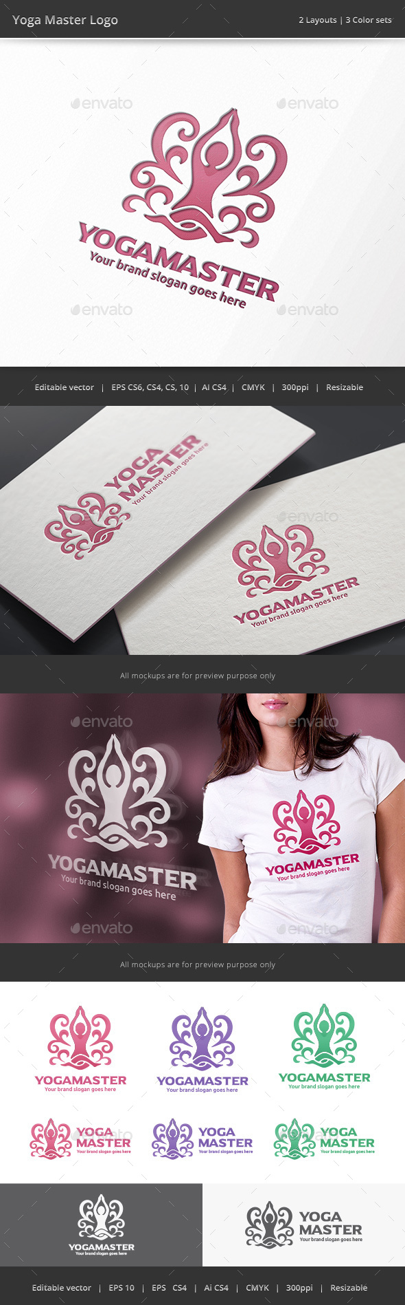 Yoga Master Logo - Vector Abstract