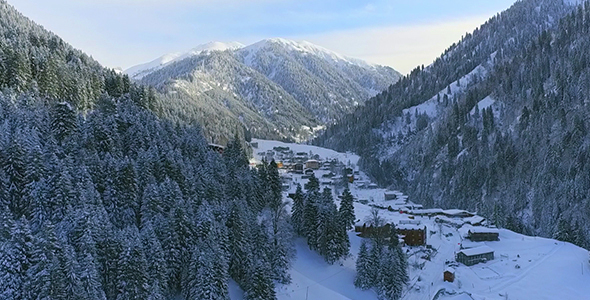 Snowy Forest and Village alt