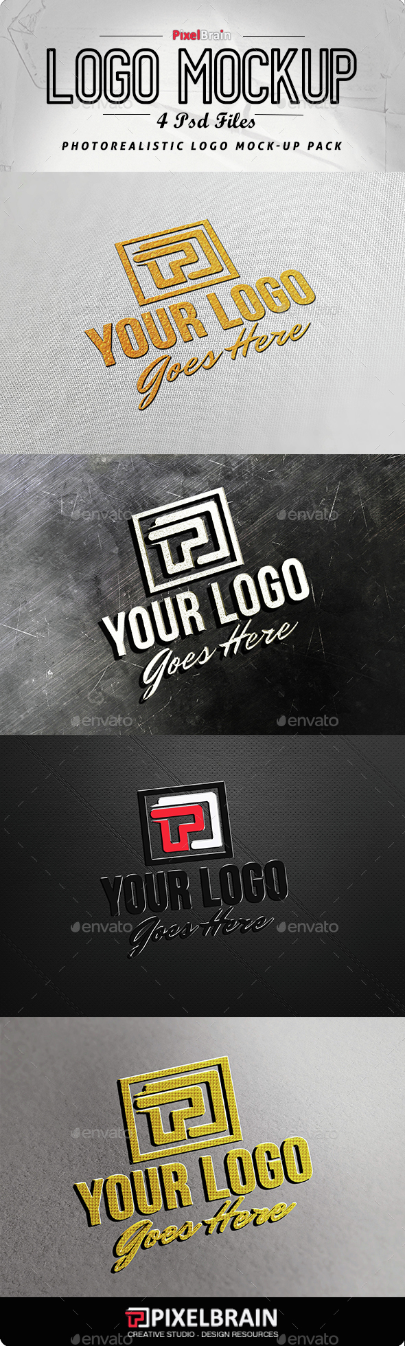Photorealistic Logo Mockup Pack - Logo Product Mock-Ups