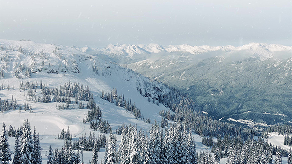 Mountain Ski Slope With Snow Falling alt