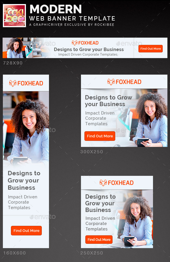 Modern Web Banner Template - Banners & Ads Web Elements