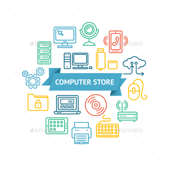 Computer Store Concept - Retail Commercial / Shopping