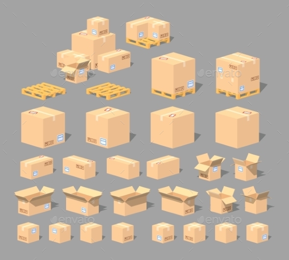 Cardboard Boxes - Man-made Objects Objects
