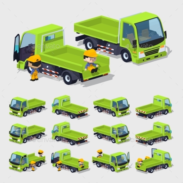 Empty Green Truck - Man-made Objects Objects