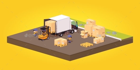 Loading or Unloading Boxes - Industries Business