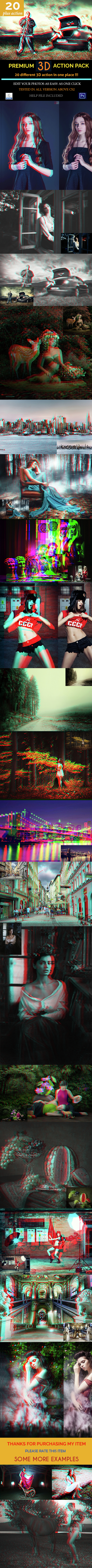 Premium 3D Action Pack (20+ Action) - Photo Effects Actions