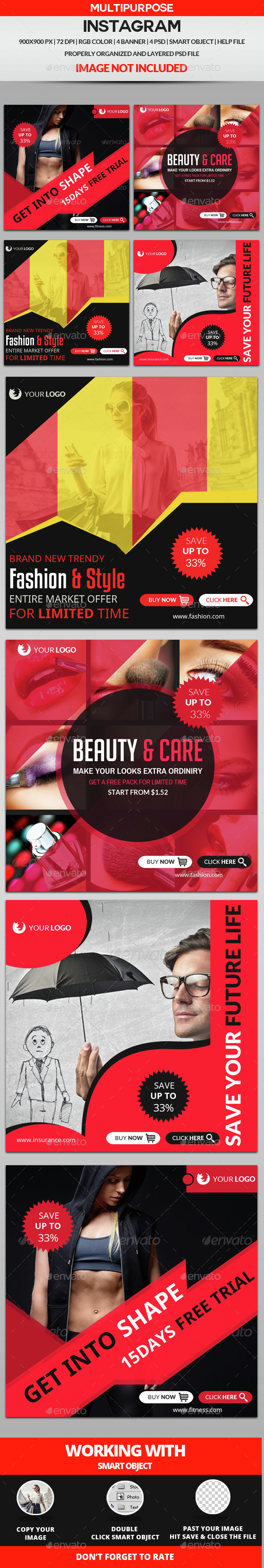 Multipurpose Instagram - Banners & Ads Web Elements