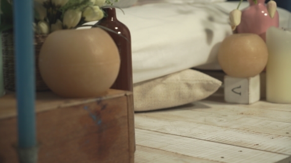 Morning, Beautiful Female Feet Get Down On Tiptoes From Bed alt