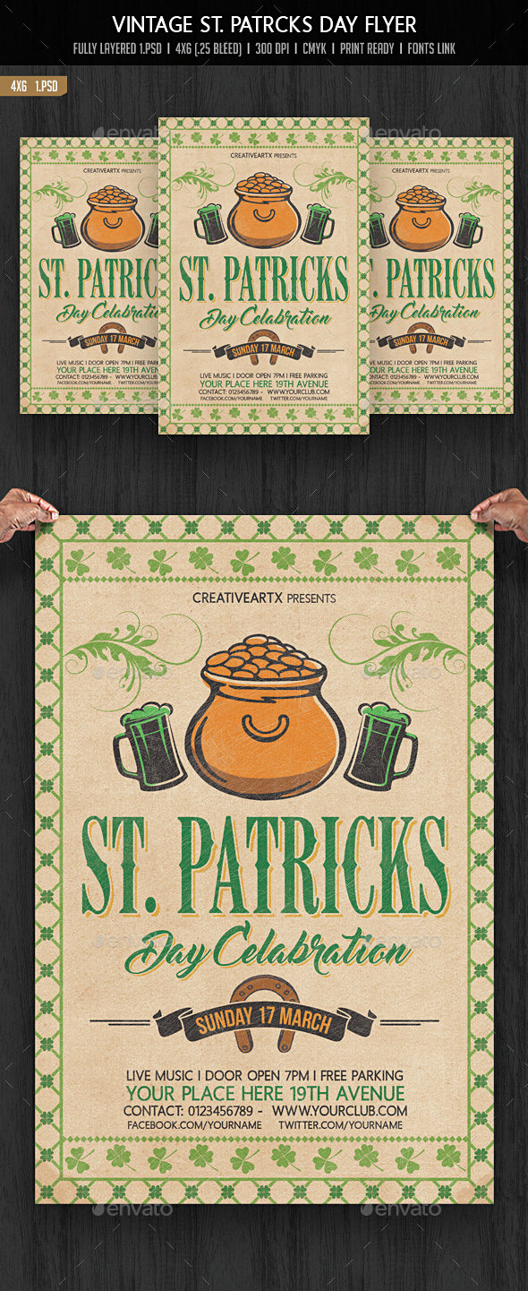 Vintage St. Patricks Day Flyer - Events Flyers