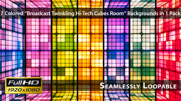 Broadcast Twinkling Hi-Tech Cubes Room - Pack 01