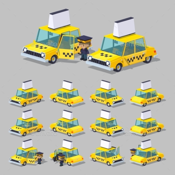 Cube World. Yellow Taxi - Man-made Objects Objects