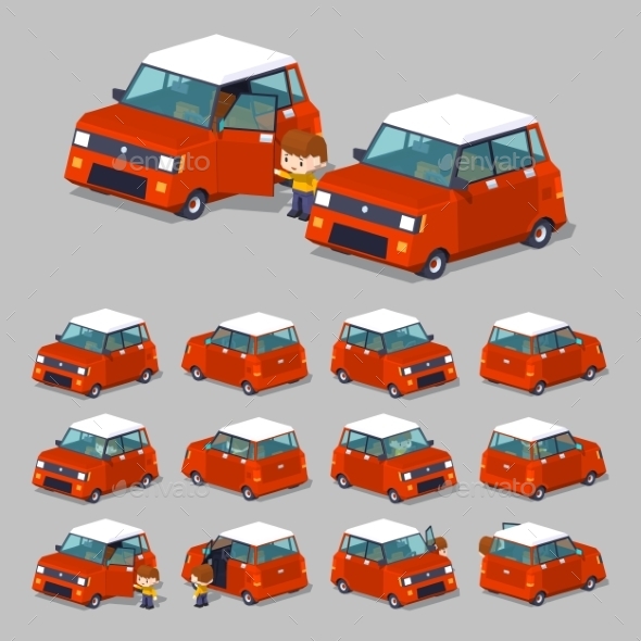 Cube World Red Hatchback - Man-made Objects Objects