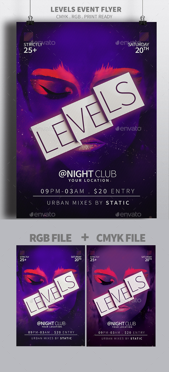 Levels Event Flyer - Clubs & Parties Events