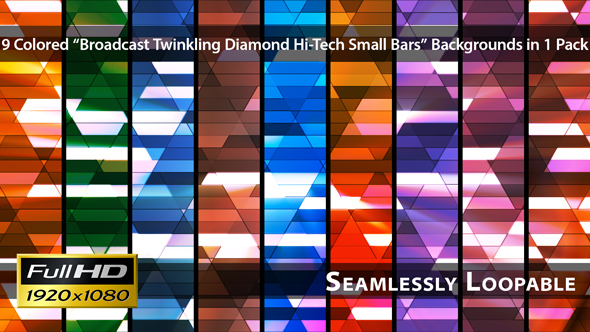 Broadcast Twinkling Diamond Hi-Tech Small Bars - Pack 03, Motion Graphics