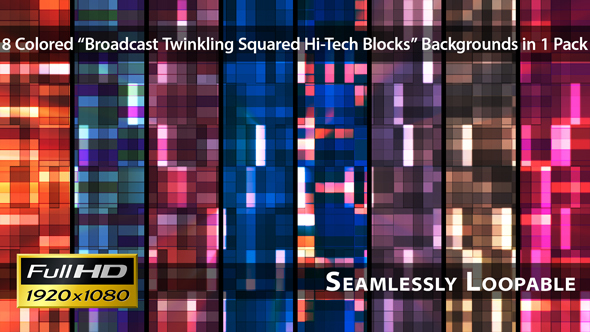 Broadcast Twinkling Squared Hi-Tech Blocks - Pack 02
