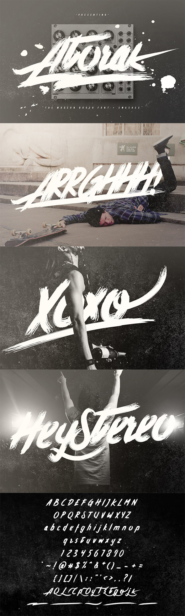 Atorak Typeface - Grunge Decorative