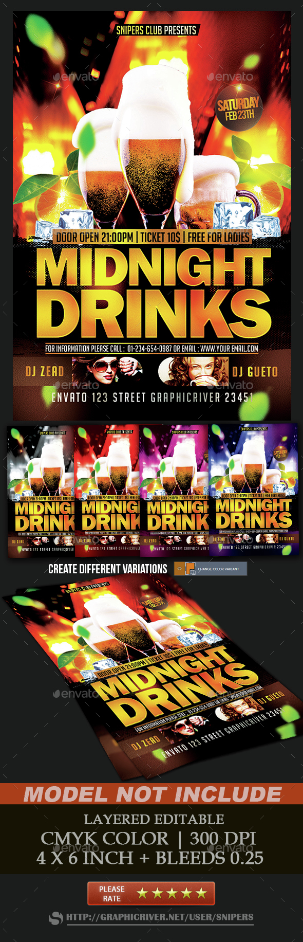 Midnight Drinks - Events Flyers