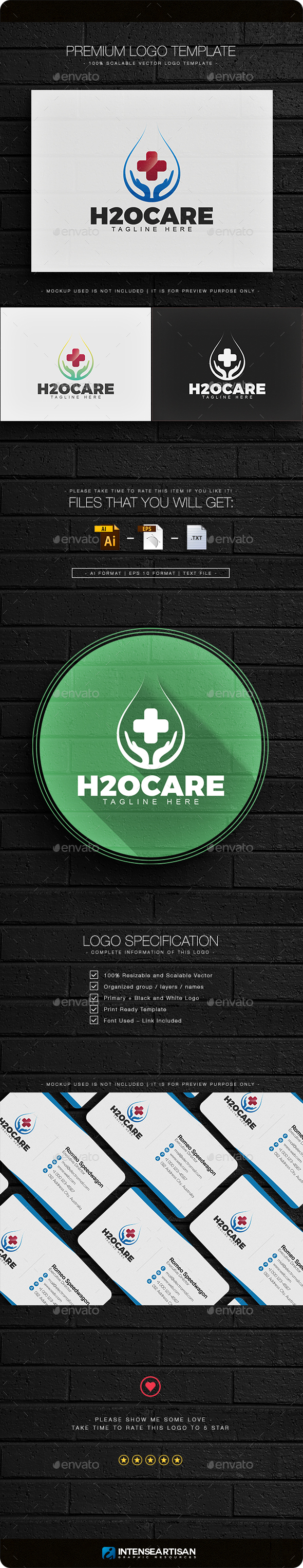 H2O Care Logo - Nature Logo Templates