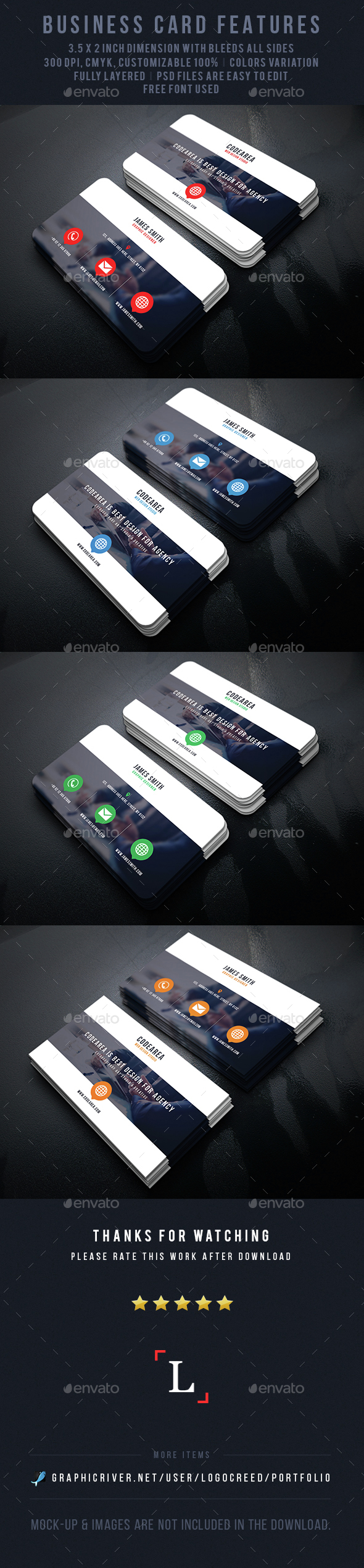 Corporate Design Business Card - Business Cards Print Templates