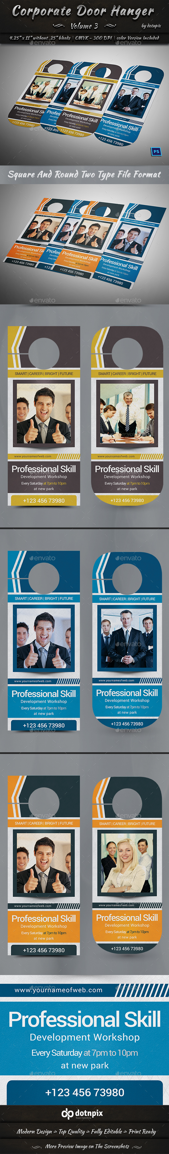 Corporate Door Hanger - V3 - Miscellaneous Print Templates