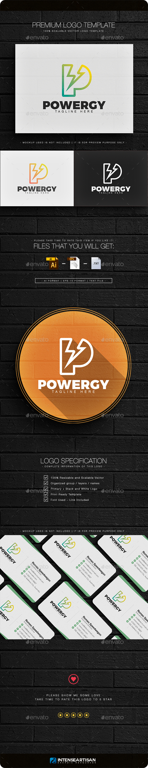 Powergy - Letter P Logo - Letters Logo Templates