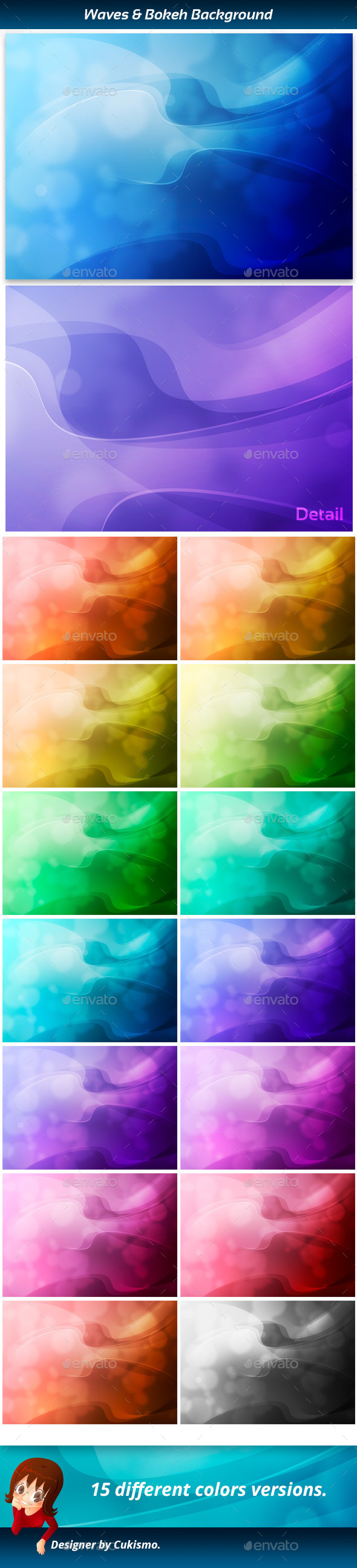 Waves and bokeh abstract background - Abstract Backgrounds