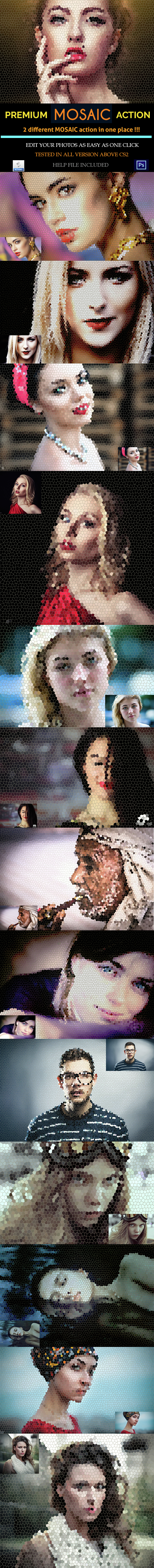 Realistic Mosaic Action Pack - Photo Effects Actions