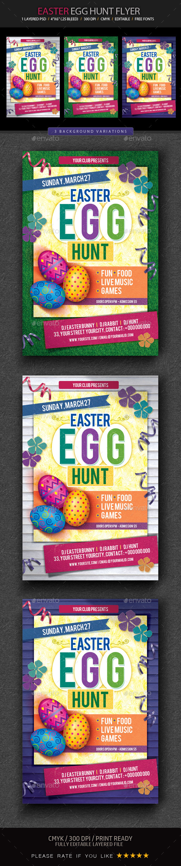 Easter Egg Hunt Flyer Template - Events Flyers