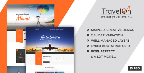 Travel On - Modern PSD Template for Travel Related Businesses - Travel Retail